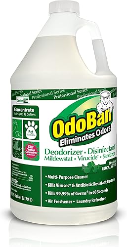 OdoBan Professional Desinfectante concentrado y eliminador de olores, 1 galón, aroma a eucalipto