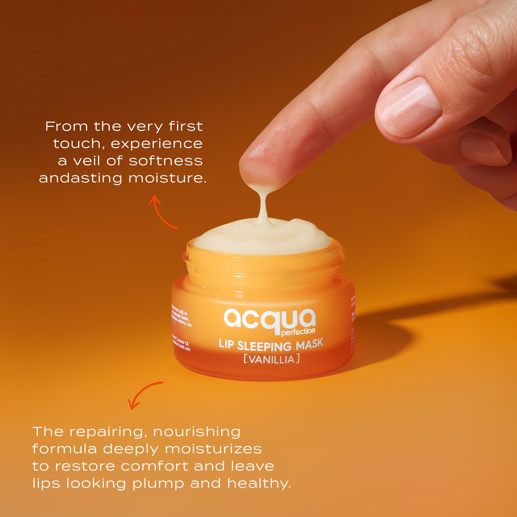Acqua Perfection Lip Sleeping Mask Balm 3 Flavors 15ml - Hydrating Overnight Lip Treatment -Murumuru Oil, Coconut Oil & Berry Complex - Repairing, Plumping & Moisturizing (15 ml, Vanilla) - Image 3