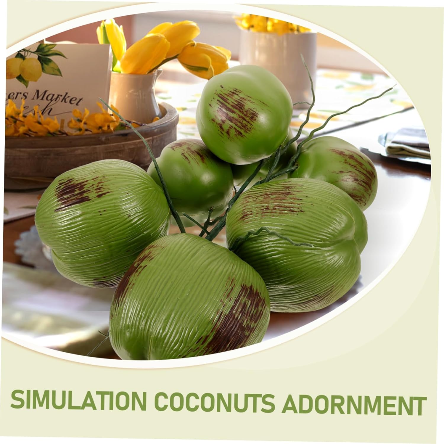 Artificial Coconuts Decor for Tropical Party Display 1 Bunch Fake Coconuts Realistic Simulation Fruit Home Decoration Photography Props