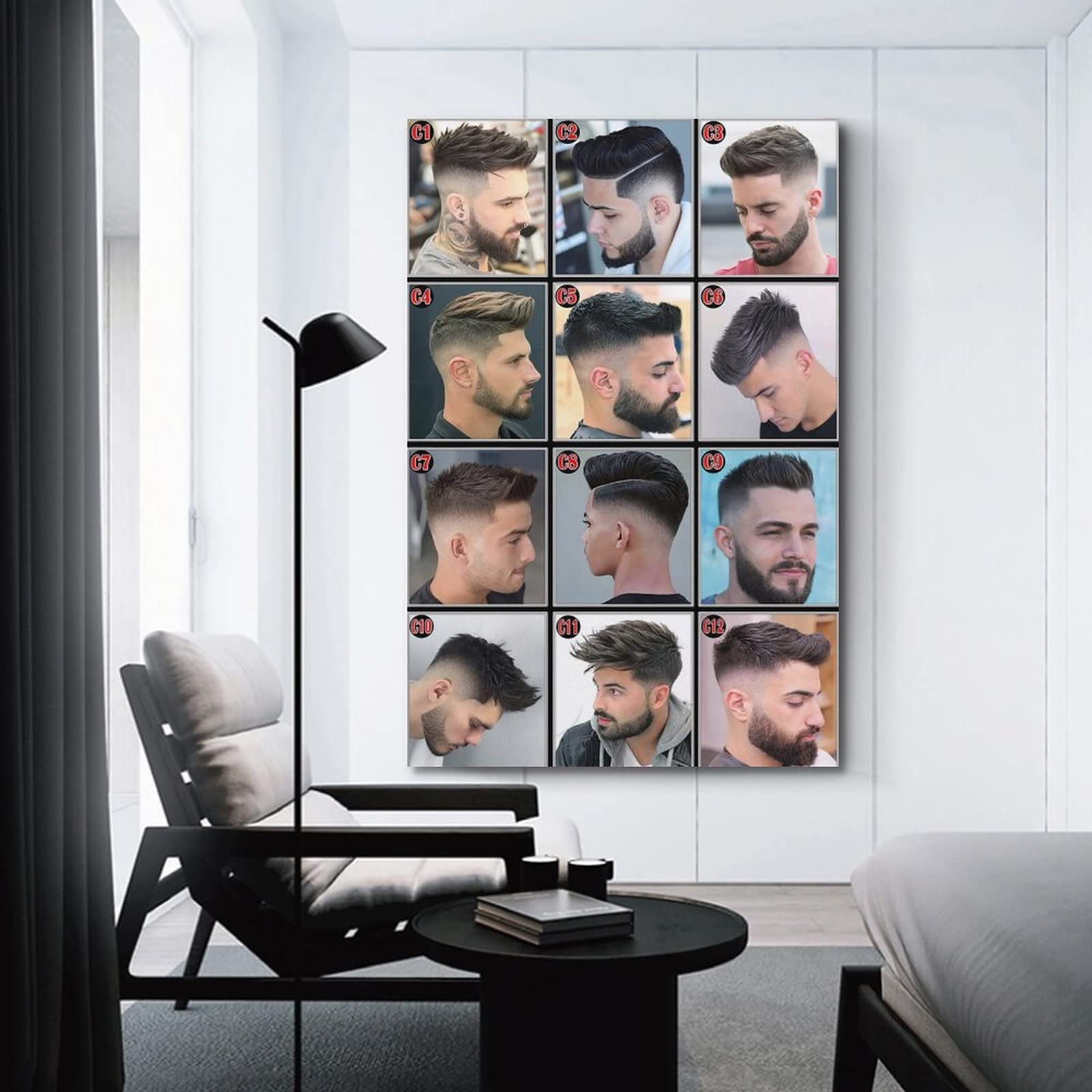LGDSBHH Modern Barber Shop Wall Art - Men's Hairstyles Haircut