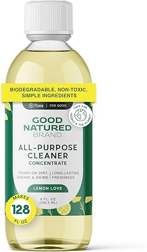 Good Natured Brand Limpiador concentrado multiusos Limpiador biodegradable multisuperficie Aceite esencial de limón natural Limpiador concentrado