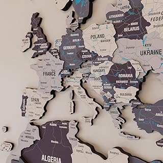 3D Wooden World Map For Wall Picks collage image 4