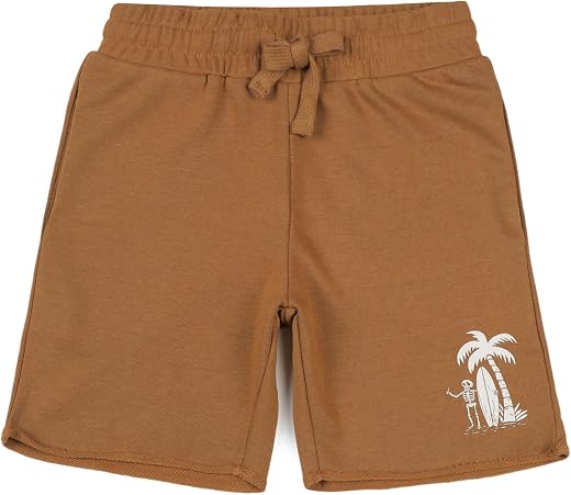 Alan Jones Clothing Boys Cotton Bermuda Shorts |Raw Edge Detailing | Ribbed Waist with Drawstring | Casual, Play &amp; Loungew...