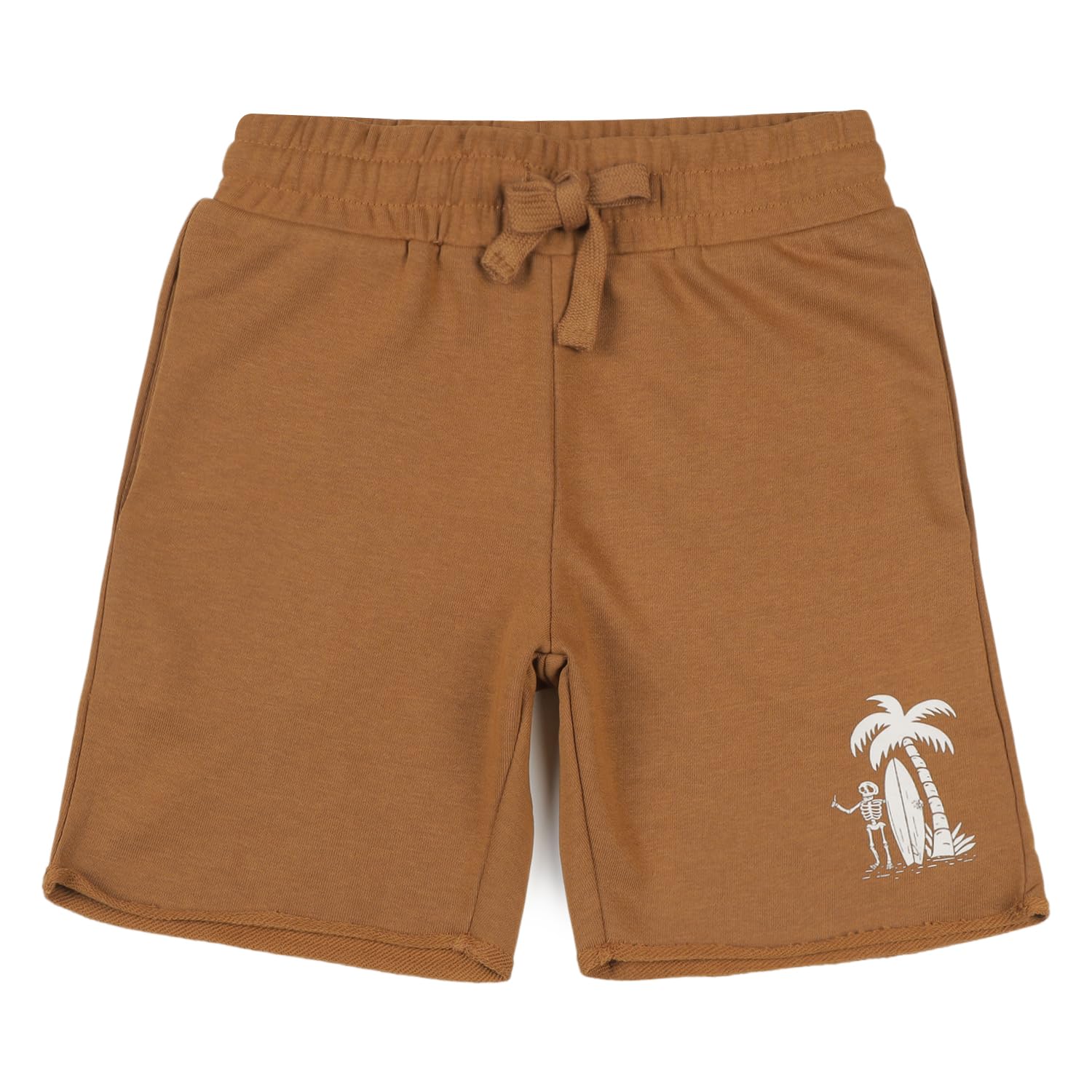 Alan Jones Clothing Boys Cotton Bermuda Shorts |Raw Edge Detailing | Ribbed Waist with Drawstring | Casual, Play & Loungewear | Age 5-16 Years