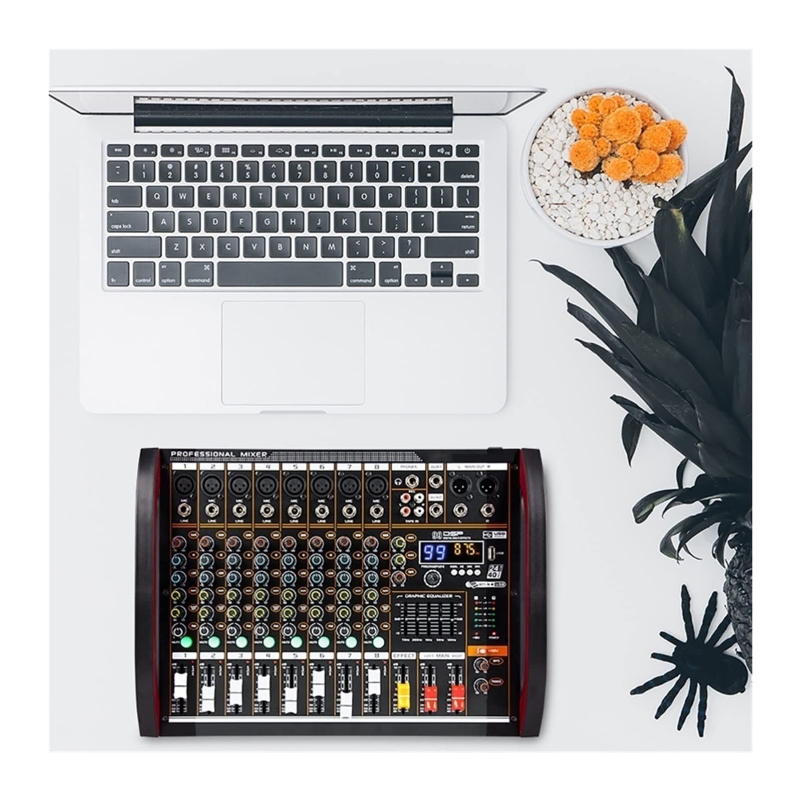 Mezclador de DJ, Mezclador Digital de 8 canales, consola mezcladora, USB, potencia ordenador, transmisión en vivo, grabación, equipo DJ profesional