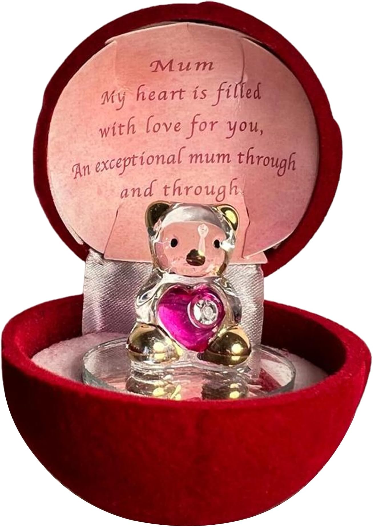 Thorness Glass Bear in Gift Box for a Special Mum Through and Through | Gift for Mother | Mummy | Mother’s Day | Gift for Mum from Daughter or Son