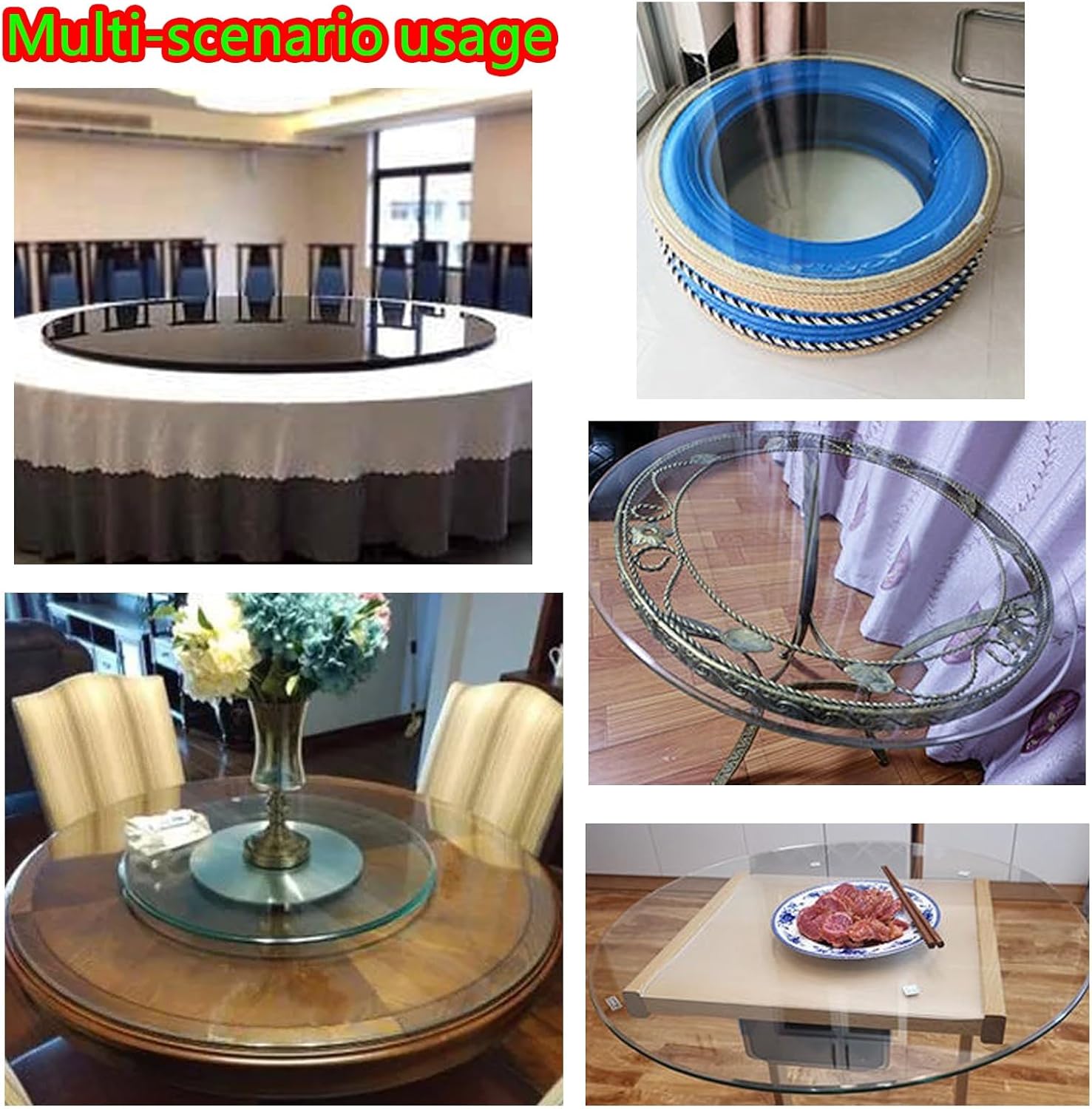 Round Polished Edge Tempered Glass Table Top, Thick Clear Glass Table Top, Multiple Sizes, for Furniture Protection Patio Dining Coffee End Tables.(45CM(17.7IN))