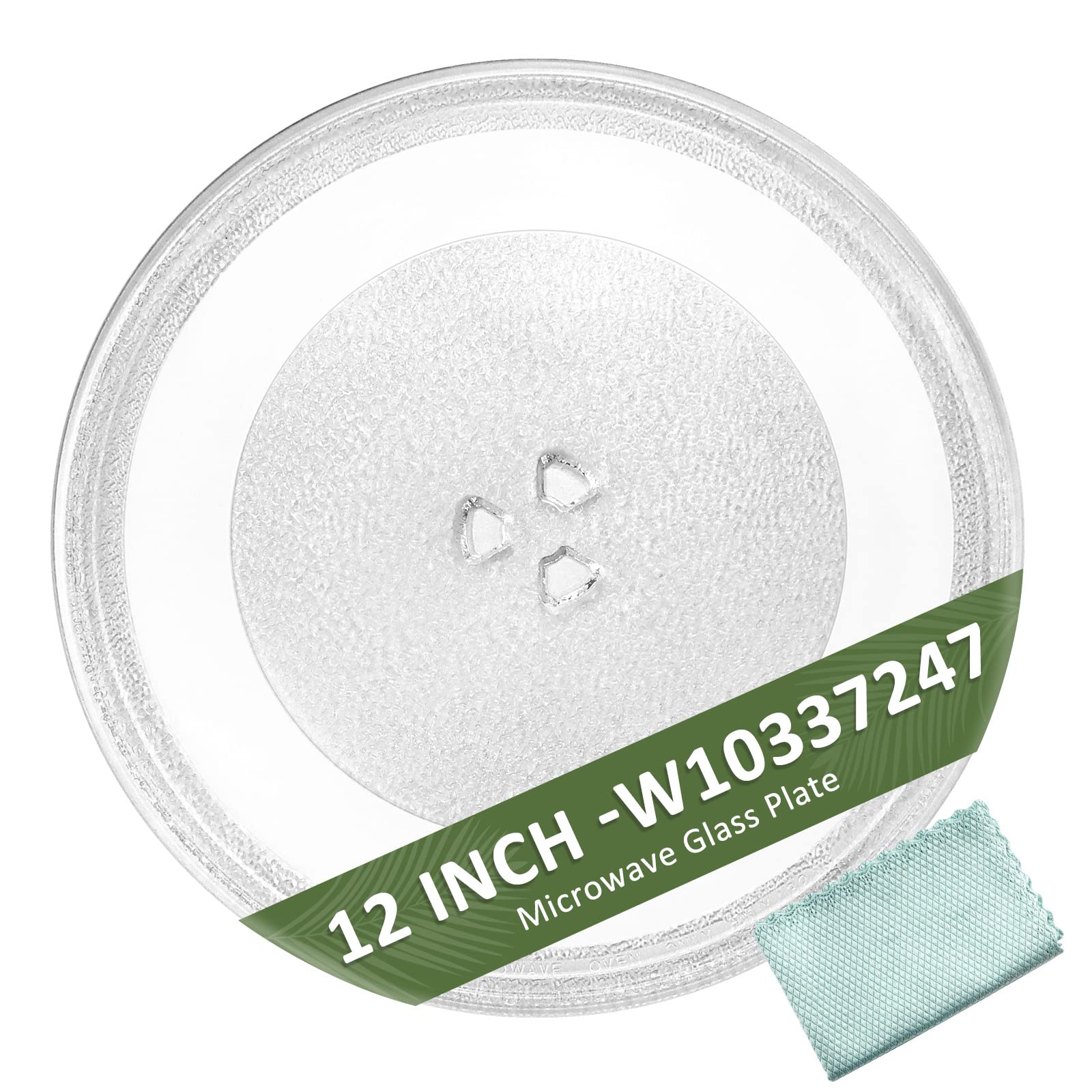 12 Inch W10337247 Microwave Glass Plate Replacement Fit for Whirlpool Microwave W11367904 Microwave Glass Turntable Replace W11335034 WPW10337247