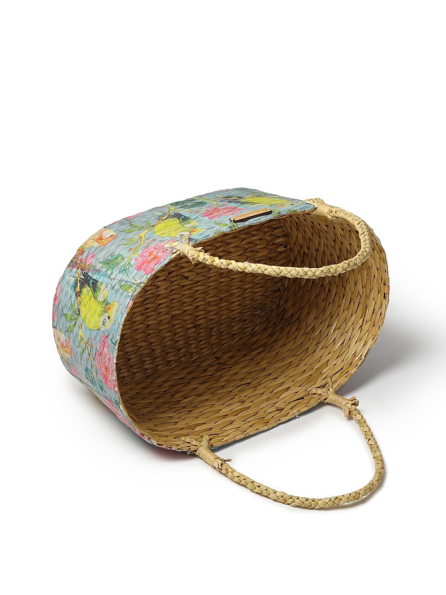 Habere India-All the Cultures Fabricating India Wicker Hamper Basket | Bamboo Basket | Cane Gift Hamper Baskets | Seagrass Shelf Organiser | Decorative Fruit Baskets (Design 05; L33 x W19 x H15 cm) — Amazon image 6