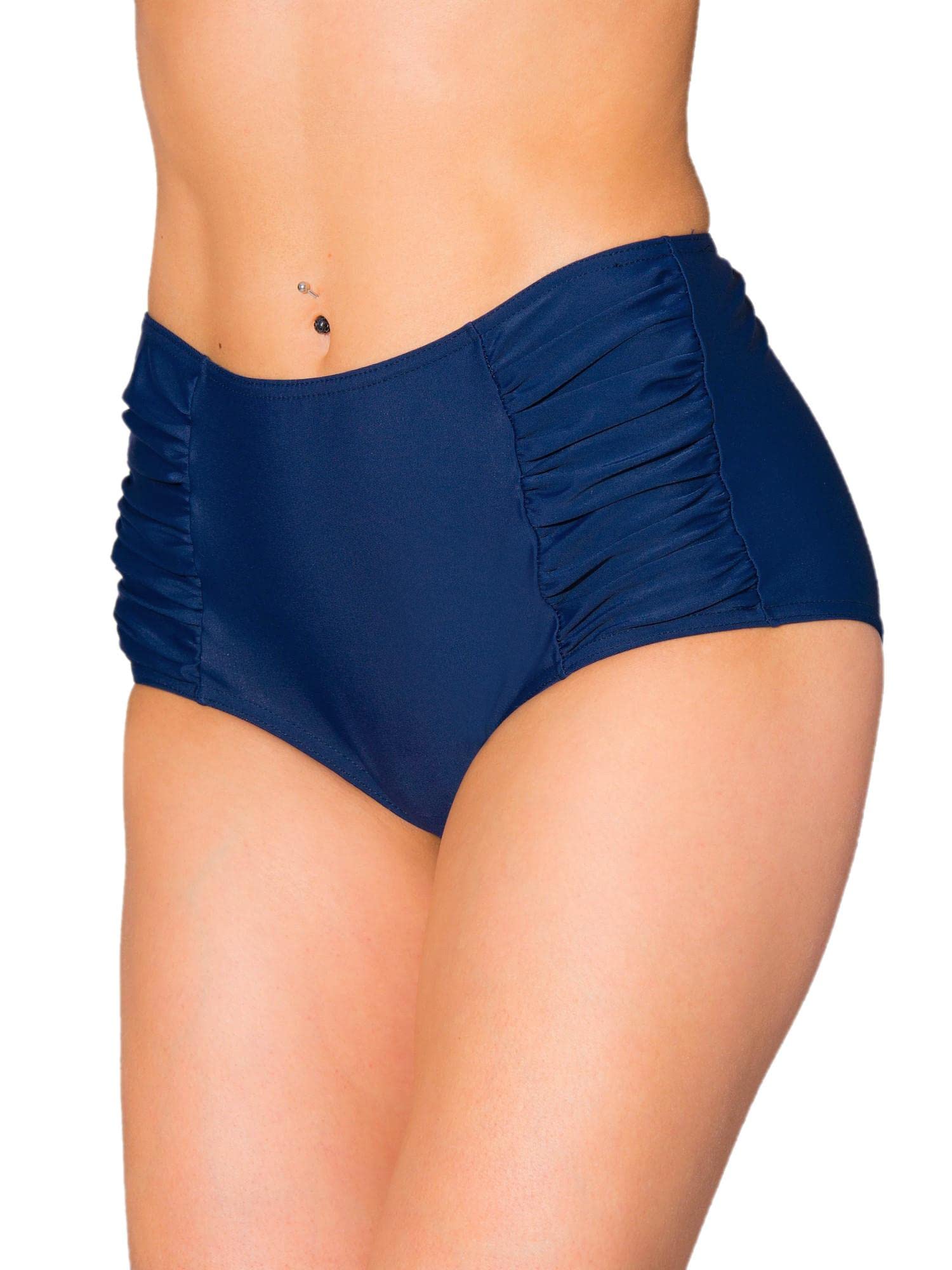 Aquarti Bragas de Bikini Talle Alto y Frunce Lateral - Mujer