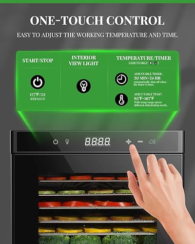 Miniatura 3 de GDOR El deshidratador de alimentos incluye pantalla de malla hoja de rollo de frutas recetas máquina deshidratadora de 5 bandejas con control de