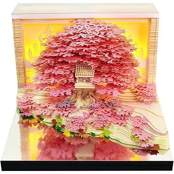 3D Calendar 2026 3D Tear-off Pad Desk Calendar Notepad with Light 3D Memo Pad Paper Castle Art Creative Paper Sculpture Gift Table Decoration