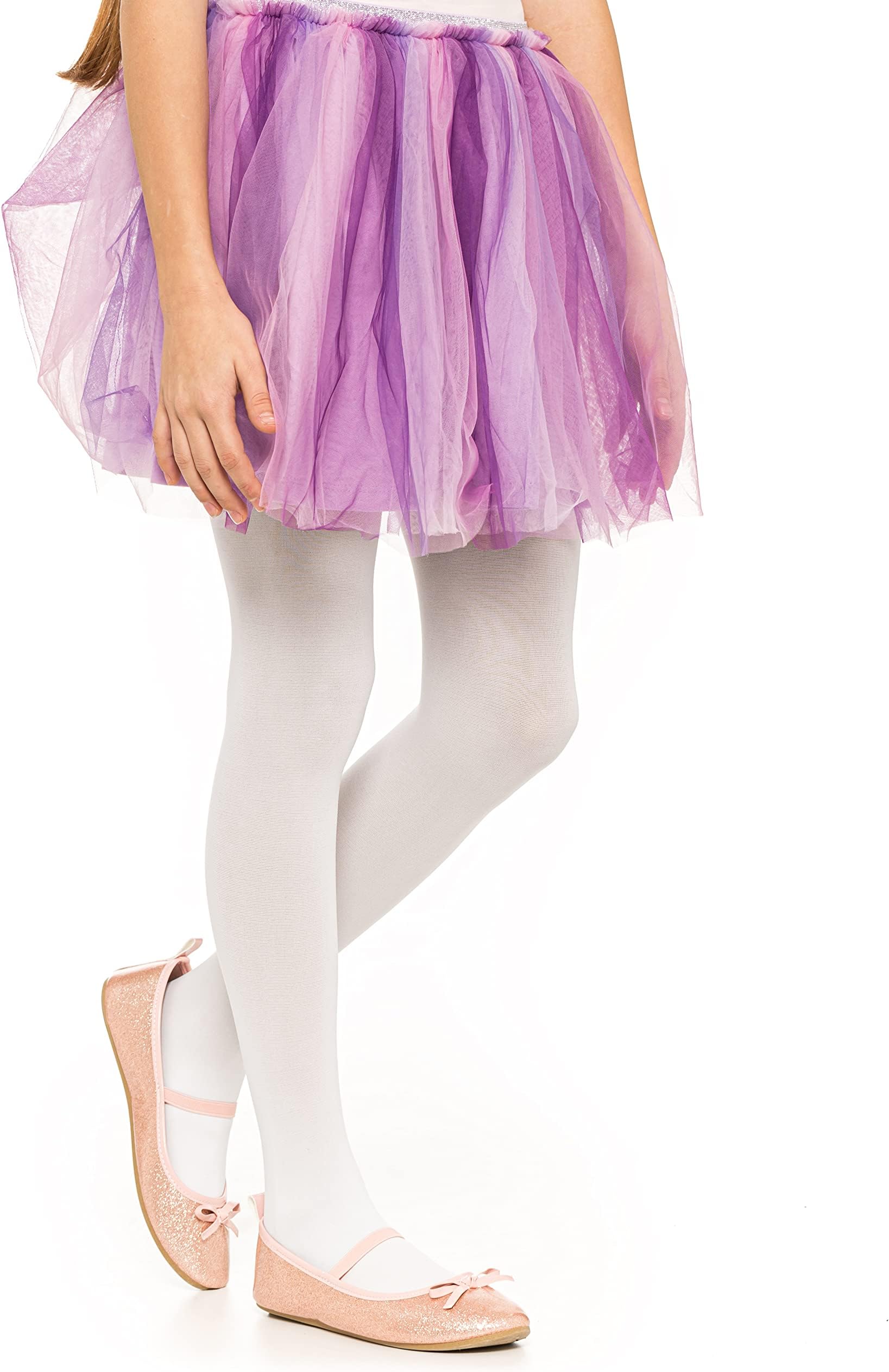 Ballet Tights for Girls - School Uniform Dancing Sport Tights, Strong Footed Soft Microfibre, 50 DEN, 3-12 Years