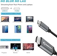 Vista 7 de Cable USB C a HDMI para iPhone 15 Pro/Max 4K, S24/S23/S22/S21/Note 20 a Cable HDMI, Cable Adaptador USB C a HDMI para Samsung Galaxy, MacBook