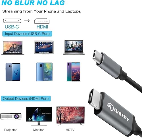 Miniatura 7 de Cable USB C a HDMI para iPhone 15 ProMax 4K, S23 S22 S21 Note 20 a HDMI, cable adaptador USB C a HDMI para Samsung Galaxy, MacBook ProAir, iMac,