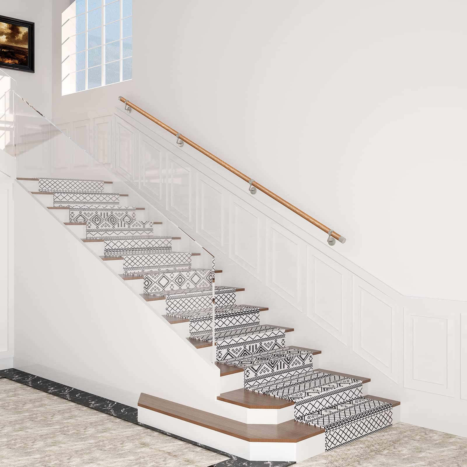 Snapklik.com : ROTHLEY Pipe Handrails For Indoor Stairs: 9.8FT Stair ...