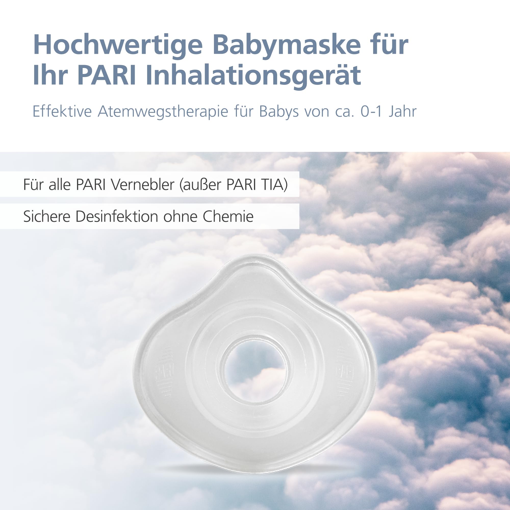 PARI Baby Gesichtsmaske Größe 3 mit Baby Winkel zur Verwendung mit einem Inhaliergerät mit Vernebler - Inhalationsaufsatz für Babys – Für Ihr Inhalationsgerät – PARI BOY Zubehör