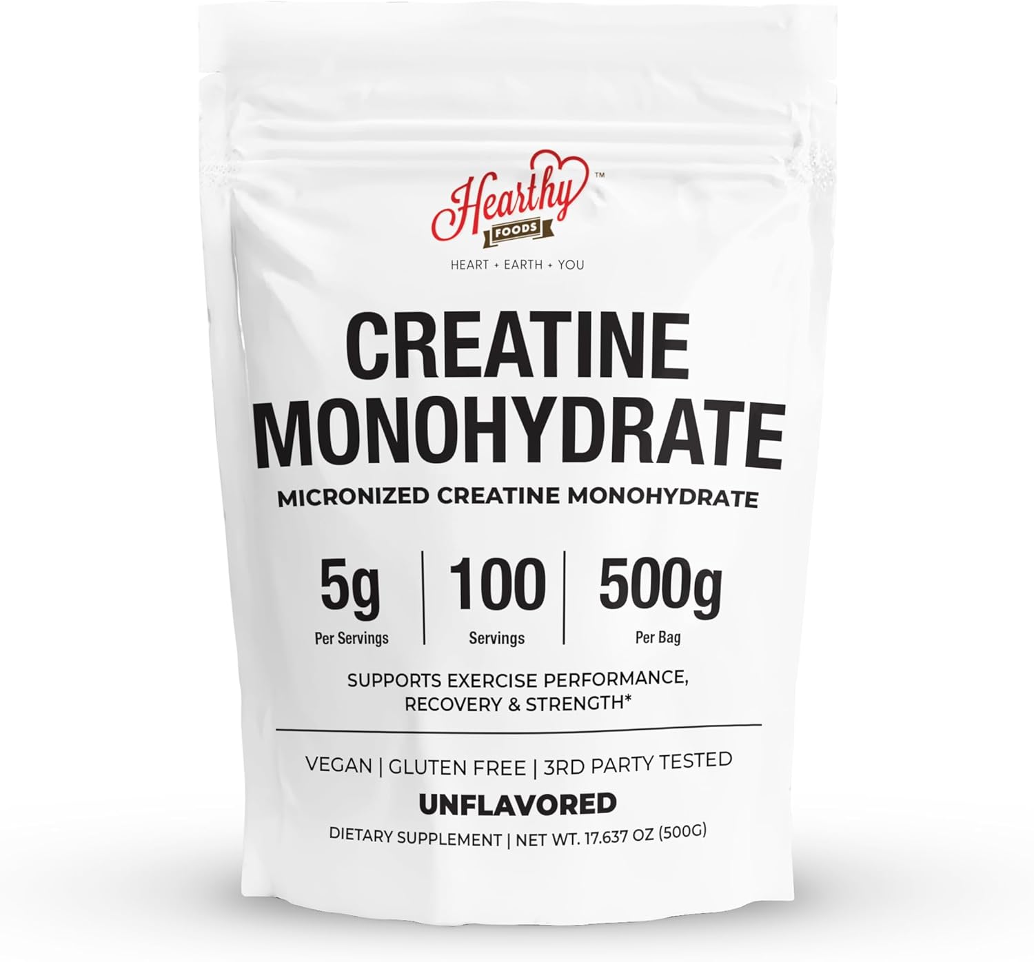 Creatine Monohydrate Micronized Powder 500G - 100 Servings