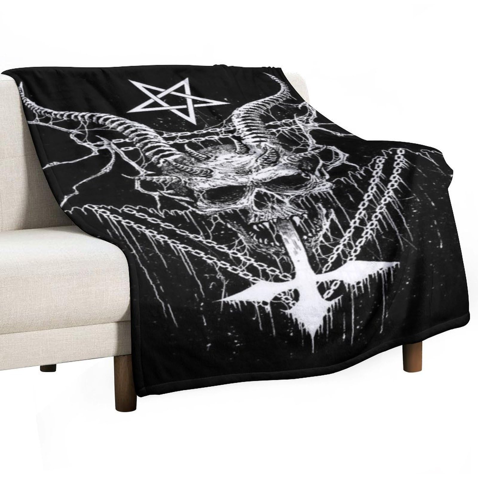 MHYRAC Flannel Blanket, Satanic Throw Blanket for Couch Sofa Bed Office, Soft And Comfortable Without Pilling