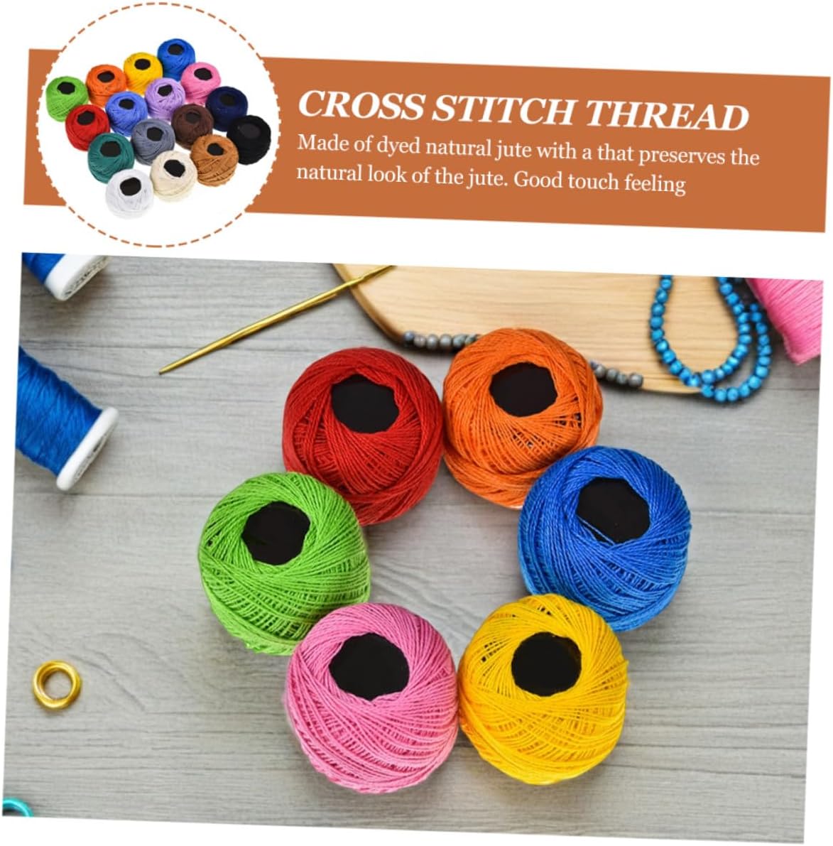 Healifty 16 Color Cross Stitch Embroidery Thread Set Cotton Floss for DIY Sewing Crafts Manual 6.88X6.88X1.57 Inch Variety Pack
