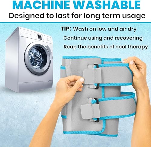 Miniatura 9 de Vive Bolsa de hielo para codo, bolsa de hielo de gel ultra frío para lesiones reutilizable, soporte de compresión para terapia de fríocalor,