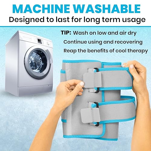 Miniatura 9 de Vive Bolsa de hielo para codo, bolsa de hielo de gel ultra frío para lesiones reutilizable, soporte de compresión para terapia de frío/calor,