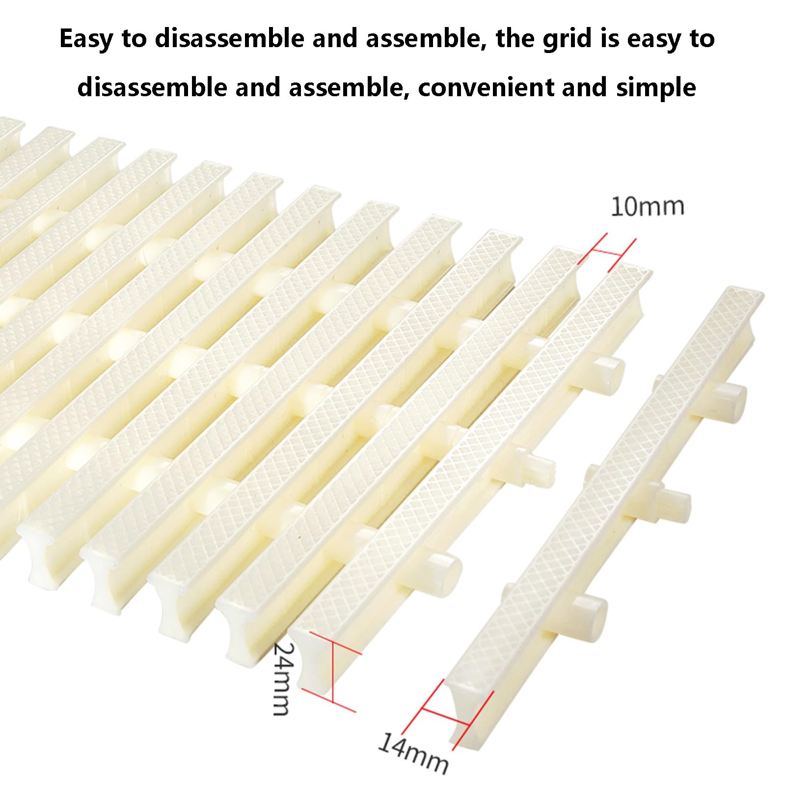 Rejilla De Drenaje De Desbordamiento De Piscina ABS, Rejilla De Drenaje De Plástico Resistente A Los Rayos UV, Rejilla De Desbordamiento De Canalón(9.8x39.3in,6pcs)