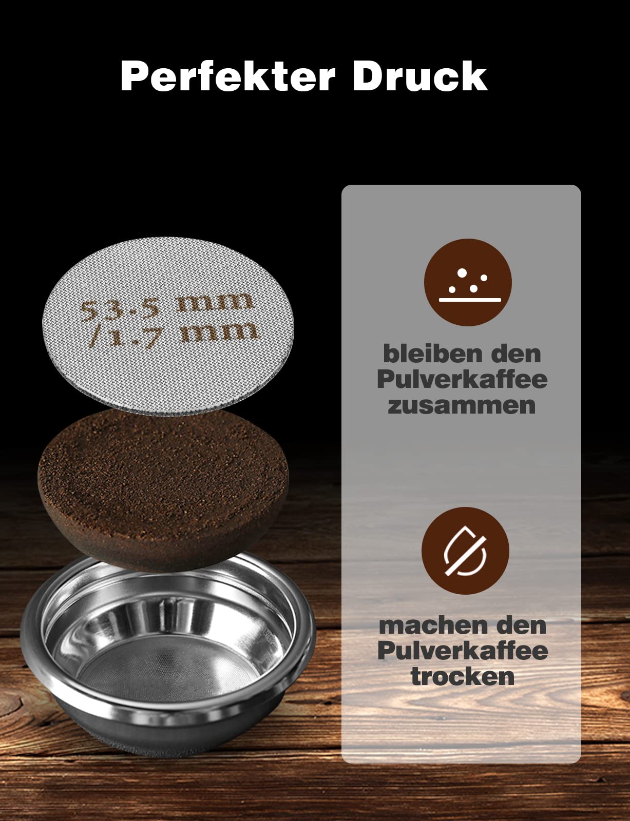 NEOUZA Schermo per dischi Espresso 49mm Riutilizzabile Spessore 1,7mm 150um Filtro per caffè in acciaio INOX professionale Barista Filtro a rete per portafiltro Espresso