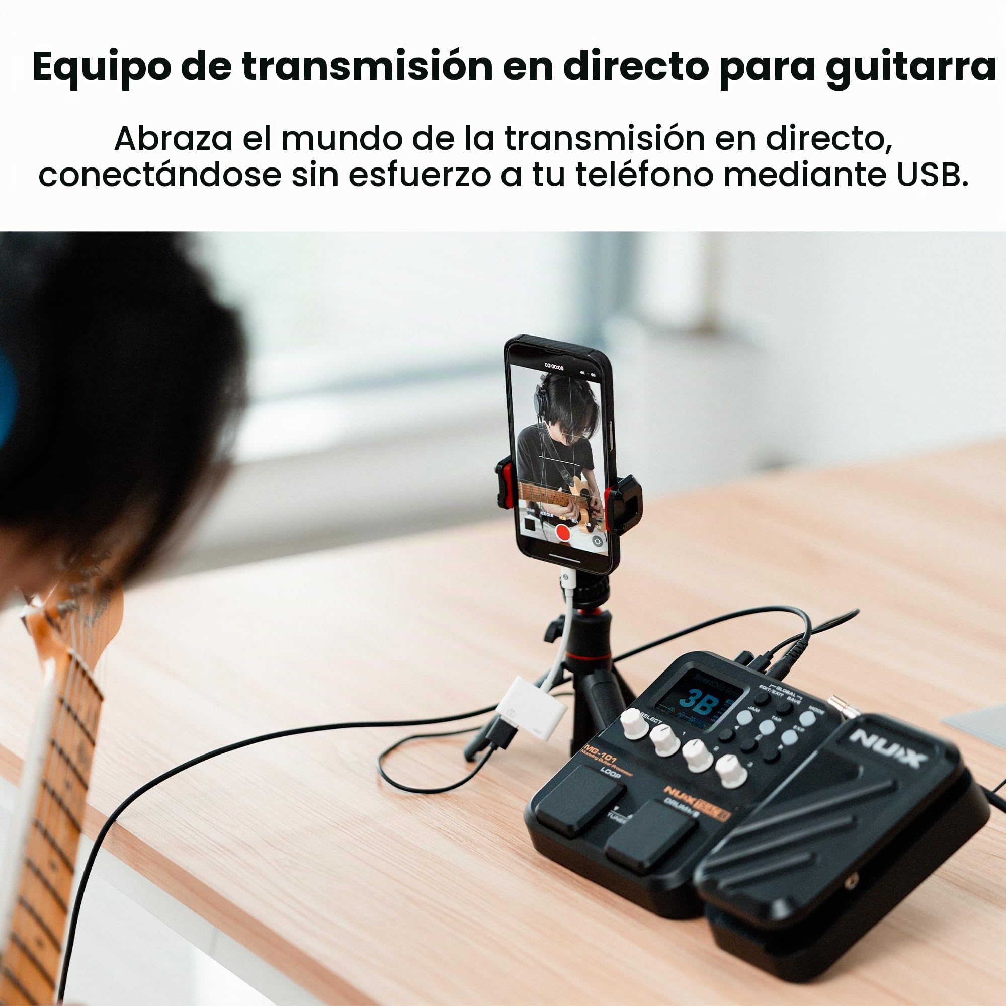 NUX MG-101 - Pedal de efectos múltiples, 25 modelos de amplificador clásicos, 512 muestras de resolución IR, 46 efectos, transmisión en directo fácil