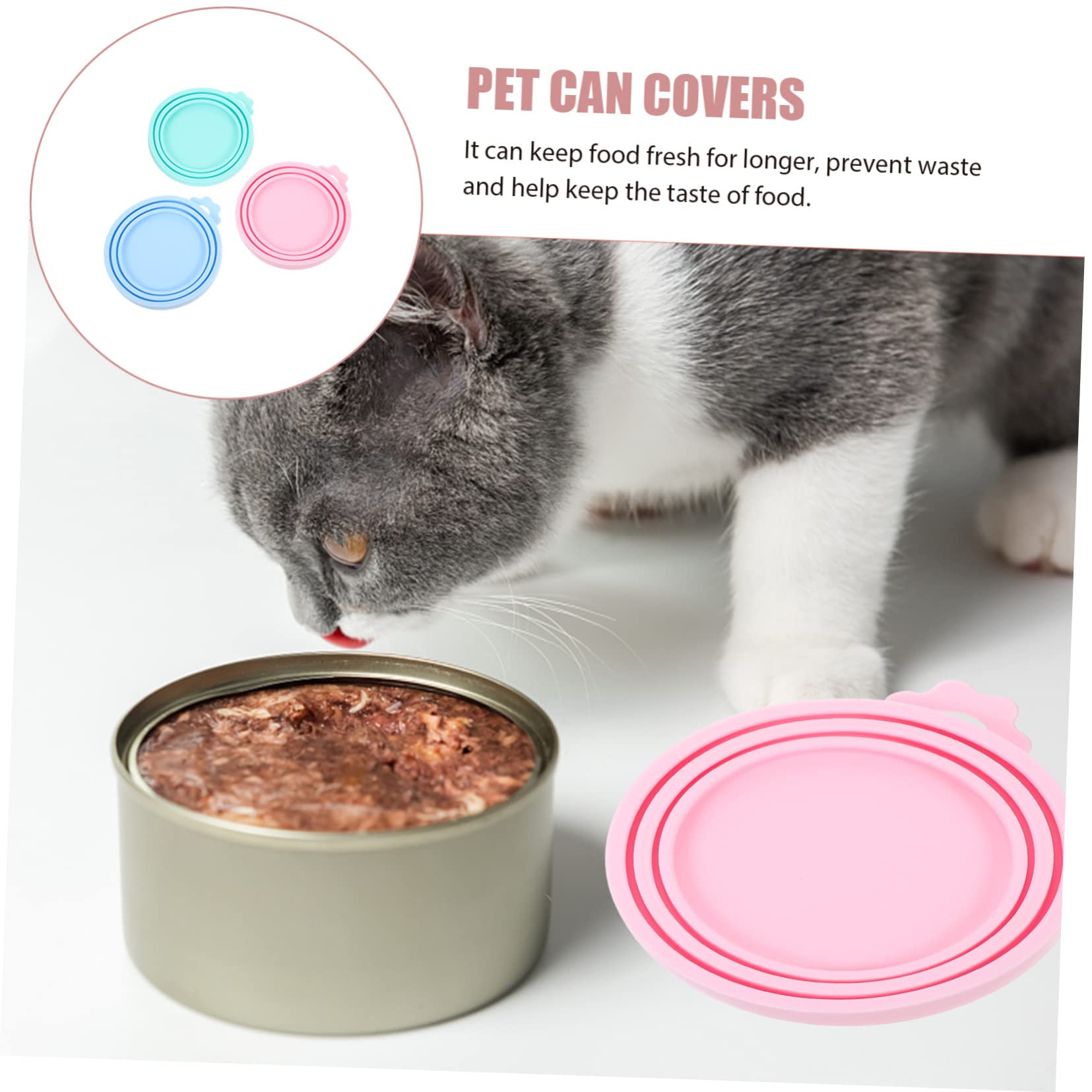 DOITOOL Pet 6 pcs for Covers Leakproof Silicone Dog Reusable Flexible Practical Cat Universal Accessory Food
