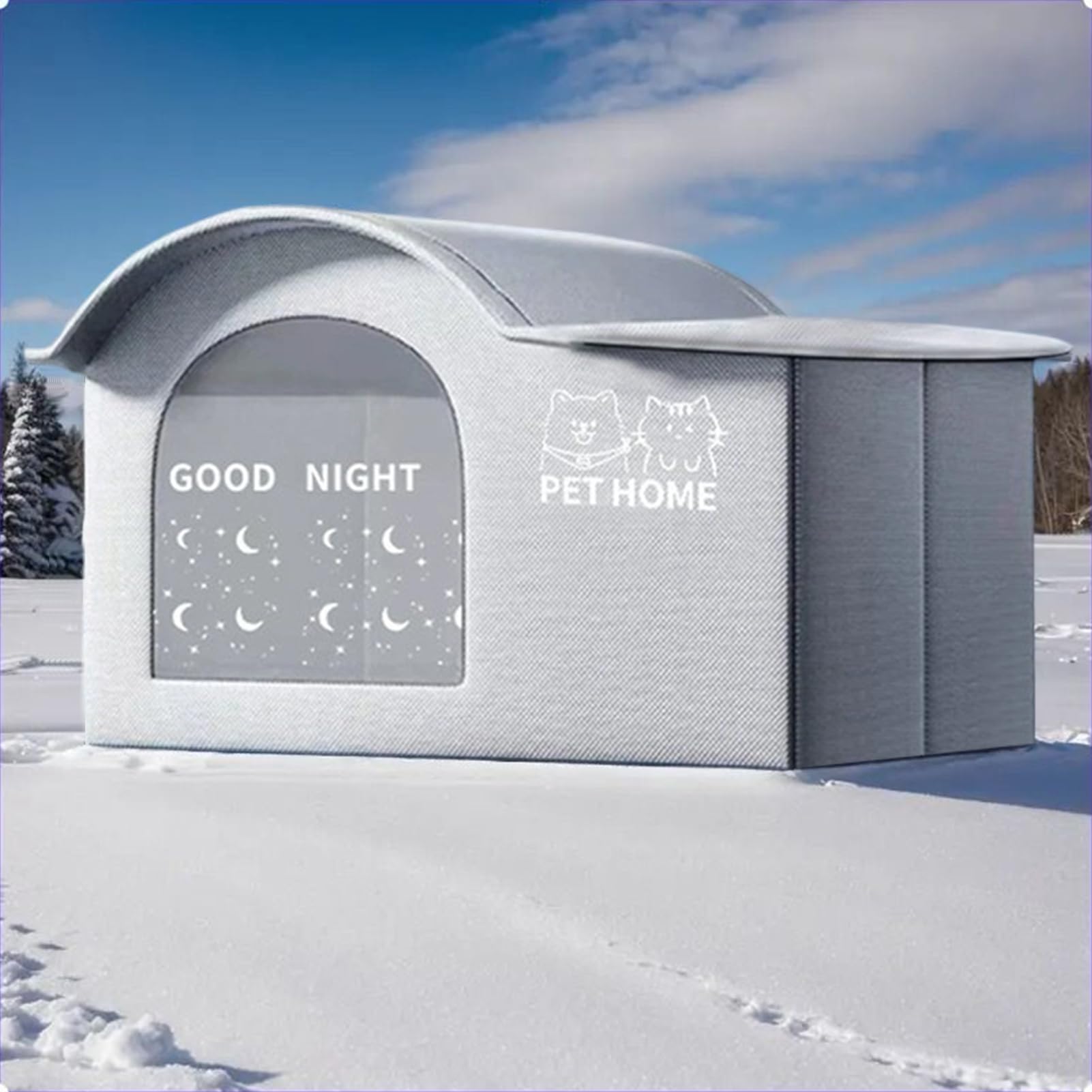 Casa de Gato con Aire Acondicionado | Nicho refrescante para Gatos al Aire Libre, Refugio Plegable con Bolsillos para Cubitos de Hielo para Gatos y, Uso Interior y Exterior