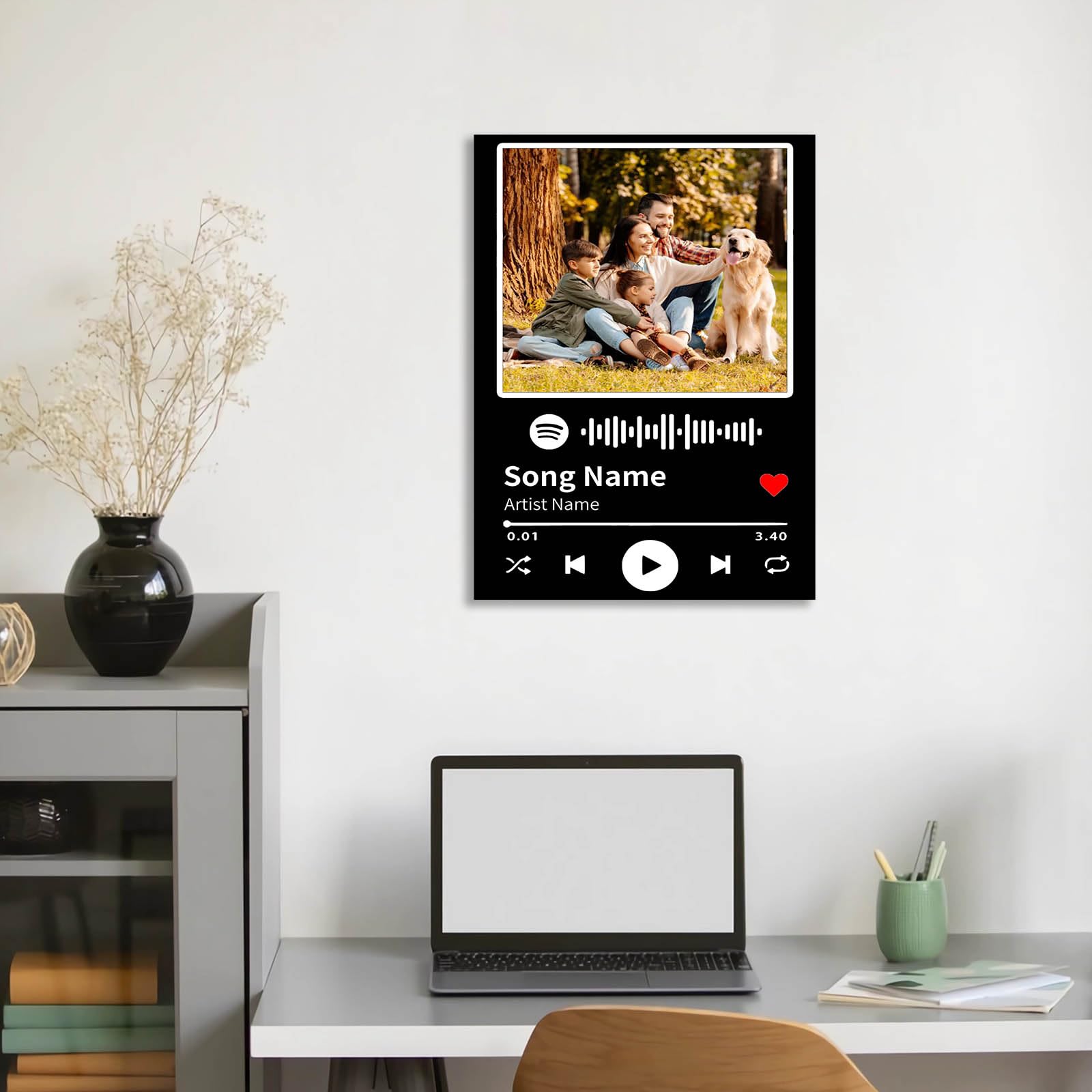 Custom Spotify Canvas Art - Regali di compleanno personalizzati per uomini e donne, anniversari, regali di San Valentino, copertine di album, poster musicale su tela personalizzato con foto