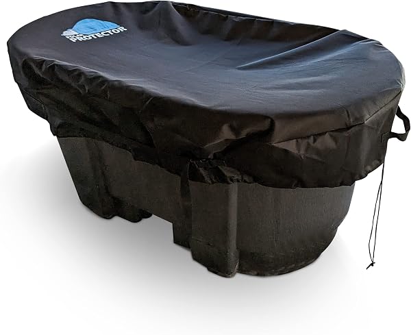 Polar Protector - 100 Gallon Oval Stock Tank Cover Ice Water Therapy Ice Bath Cover Cold Water Cover 100 Gallon Oval Sto
