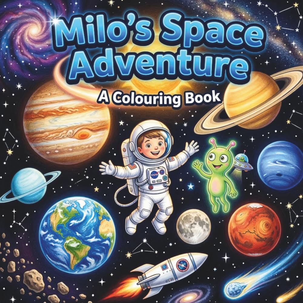 Milo's Adventure Series: Space Adventure Colouring Book for Kids Ages 4-7 | Meet Amazing Space Creatures with Milo