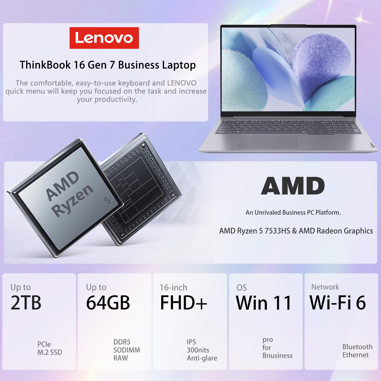 Lenovo - 新品 Lenovo ThinkBook 16 Ryzen 7/8G/512G Amazon.com: Lenovo ThinkBook 16 Gen 7 Laptop | 16” FHD+ Anti