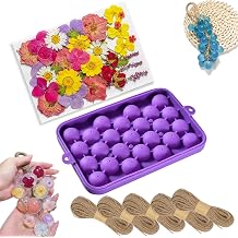 Silicone Grape Soap Molds Soap Making Kit with Dried Pressed Flowers and 328.08ft Rope Exquisite Soaps Mold for Gift Without Soap
