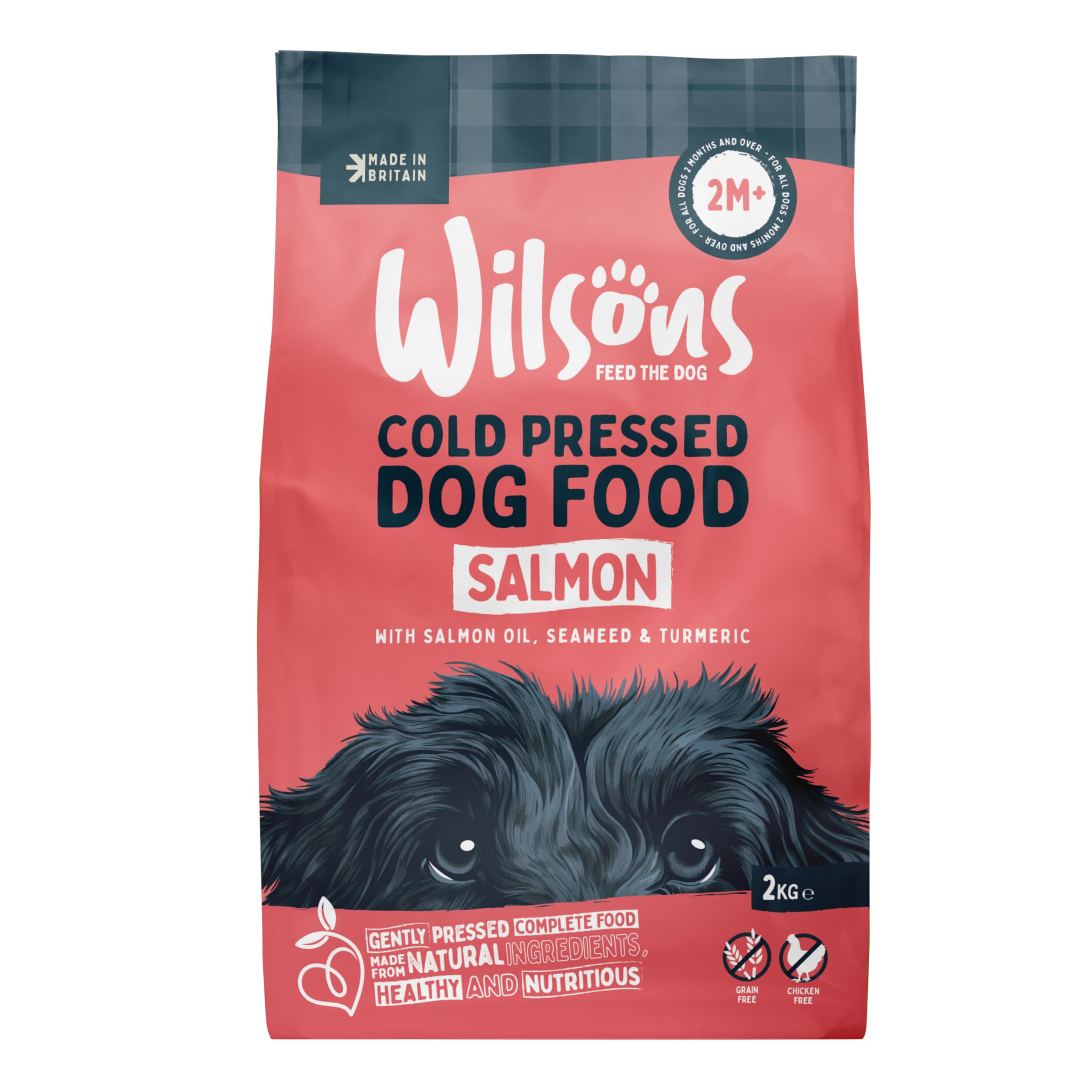 Wilsons - Cold Pressed Dog Food - Complete Dry Meal with Natural, Hypoallergenic Grain Free Ingredients - Introduce Gradually for Best Results - Suitable for Adult Dogs and Puppies 2 Months+ (2kg)