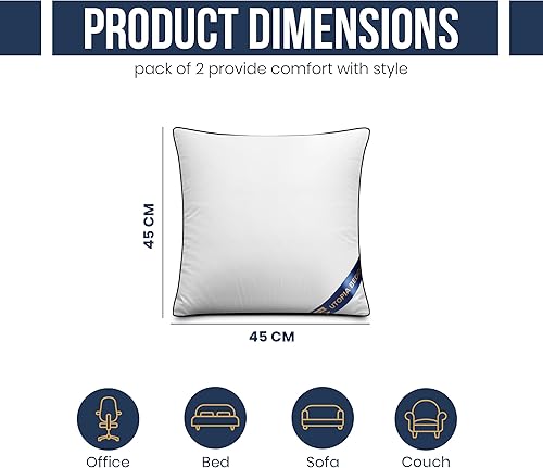 Vista 71 de Utopia Bedding Rellenos de Almohada Decorativa (Paquete de 4, Blanco), 20 x 20 Pulgadas Almohadas Decorativas de Interior para Sofá, Cama, Diván