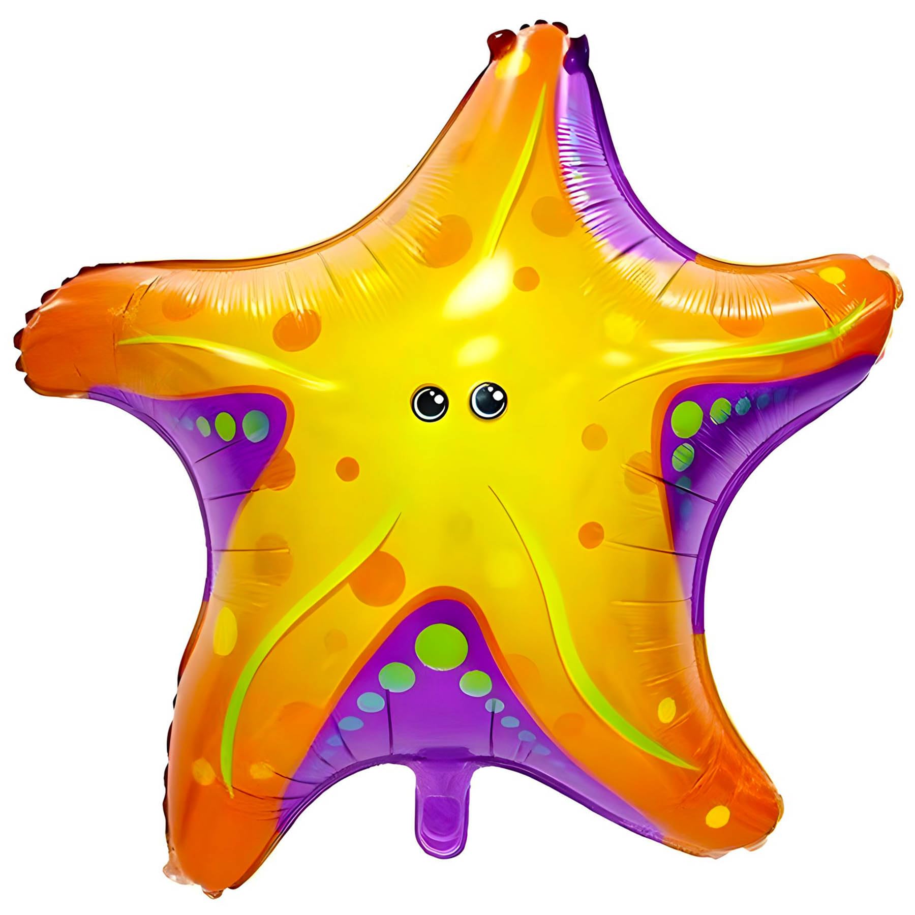 26 x 25 Inch Starfish Foil Balloon in Bright Yellow - Ideal for Kids Birthdays, Parties, Decorations, Events, Sea Theme Parties and Special Occasions