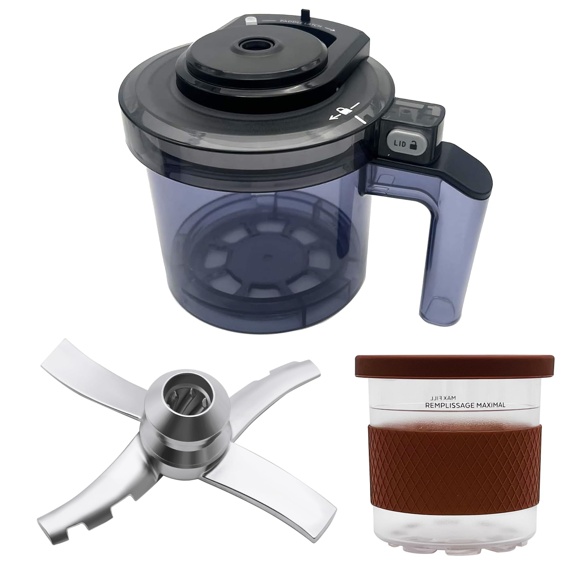 Photo 1 of Replacement Outer Bowl with Outer Lid,Creami Pints and Lids, Paddle blade,Compatible with Ninja Creami Ice Cream Maker: NC301, NC300, NC299AMZ Series