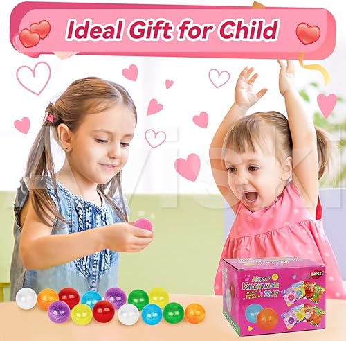 Miniatura 4 de Aviski Paquete de 32 tarjetas de felicitación para el día de San Valentín con bola antiestrés, tarjetas de intercambio de San Valentín para niñas y
