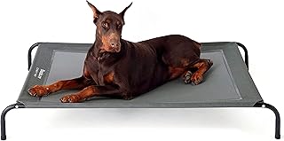 Bedsure Dog Bed Grey Indoor and Outdoor Garden for Outdoor Camping Raised Dog Bed Size XL / L / M 124 x 90 / 110 x 80 / 90 x 63 cm Height 20 cm, grey product image