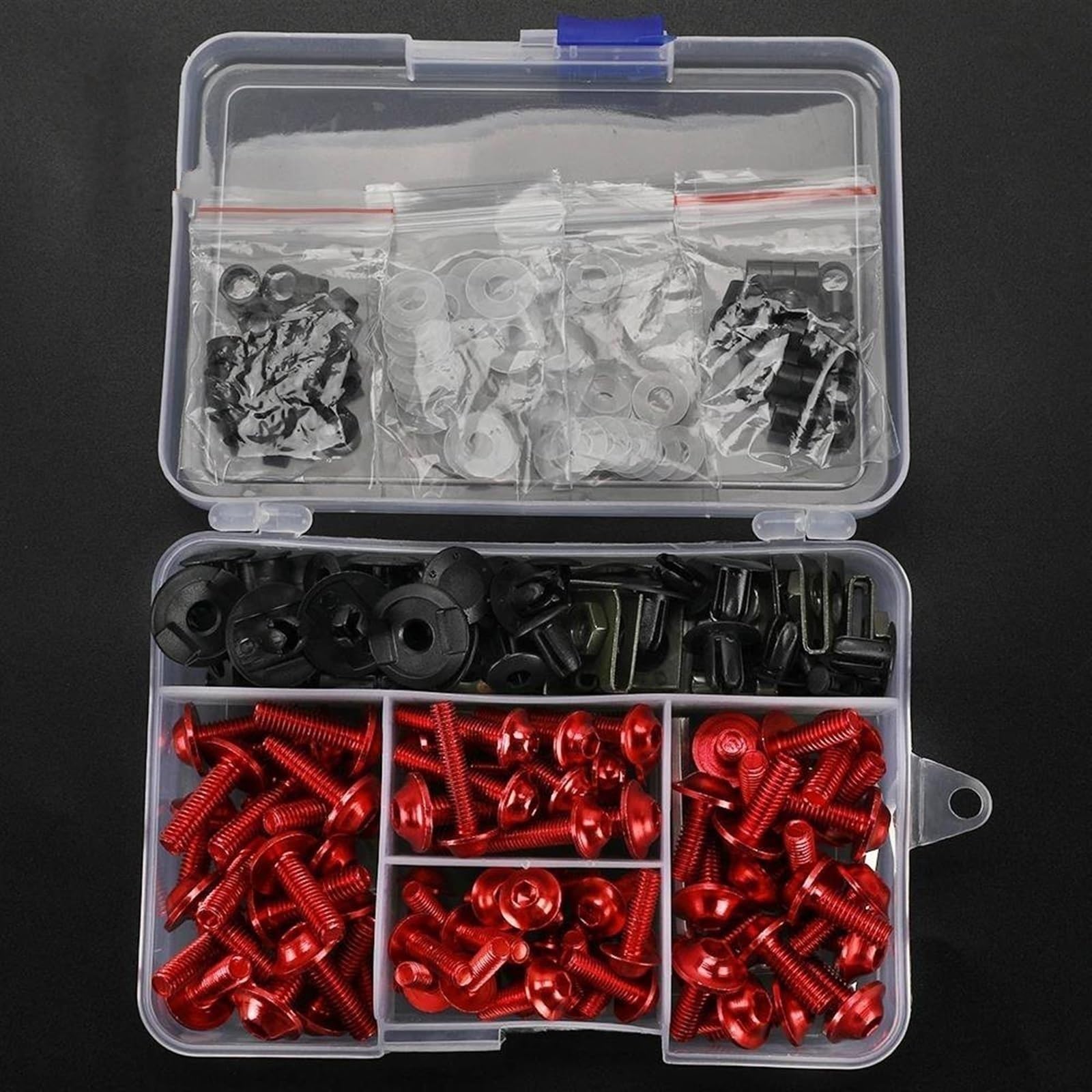 Motorcycle Fairing Bolts Kit Screws Nuts CNC For CB1 CB400F VTX1300C VT250 RVF400 VFR400 CBR400 F2 RVF750 CNC Alloy(Rosso)