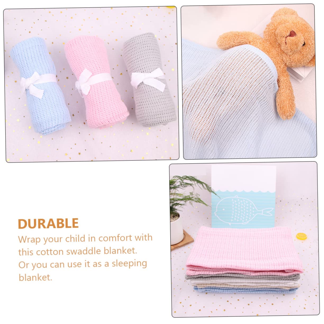 TOYANDONA 3pezzi Coperta per Ragazzo Ragazza Ragazza in Cotone Coperta Cellulare per Ragazzo di Coperte per Piccoli Adatta per Culla Passeggino Viaggio