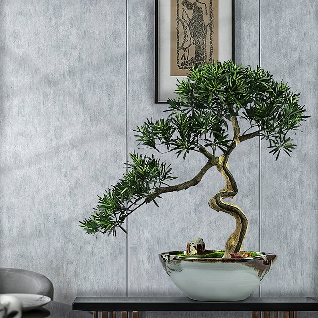 Árbol de simulación, bonsái de pino, para dar la bienvenida a los invitados en la sala de estar, plantas falsas para decoración del hogar, sala de estar y oficina, árbol bonsái artificial