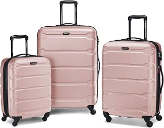 Omni PC Hardside Expandable Luggage with Spinner Wheels, 3-Piece Set (20/24/28), Pink
