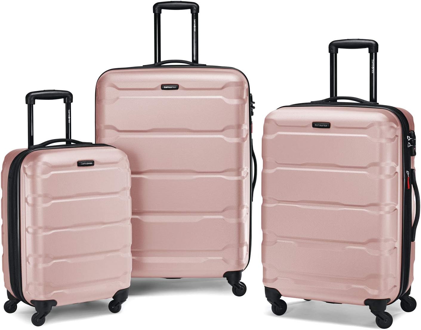Omni 3 Piece Hardside Luggage Nested Spinner Set (20"/24"/28") Pink