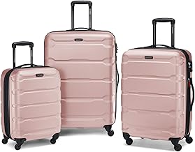 Samsonite Omni PC Hardside Expandable Luggage with Spinner Wheels, 3-Piece Set (20/24/28), Pink