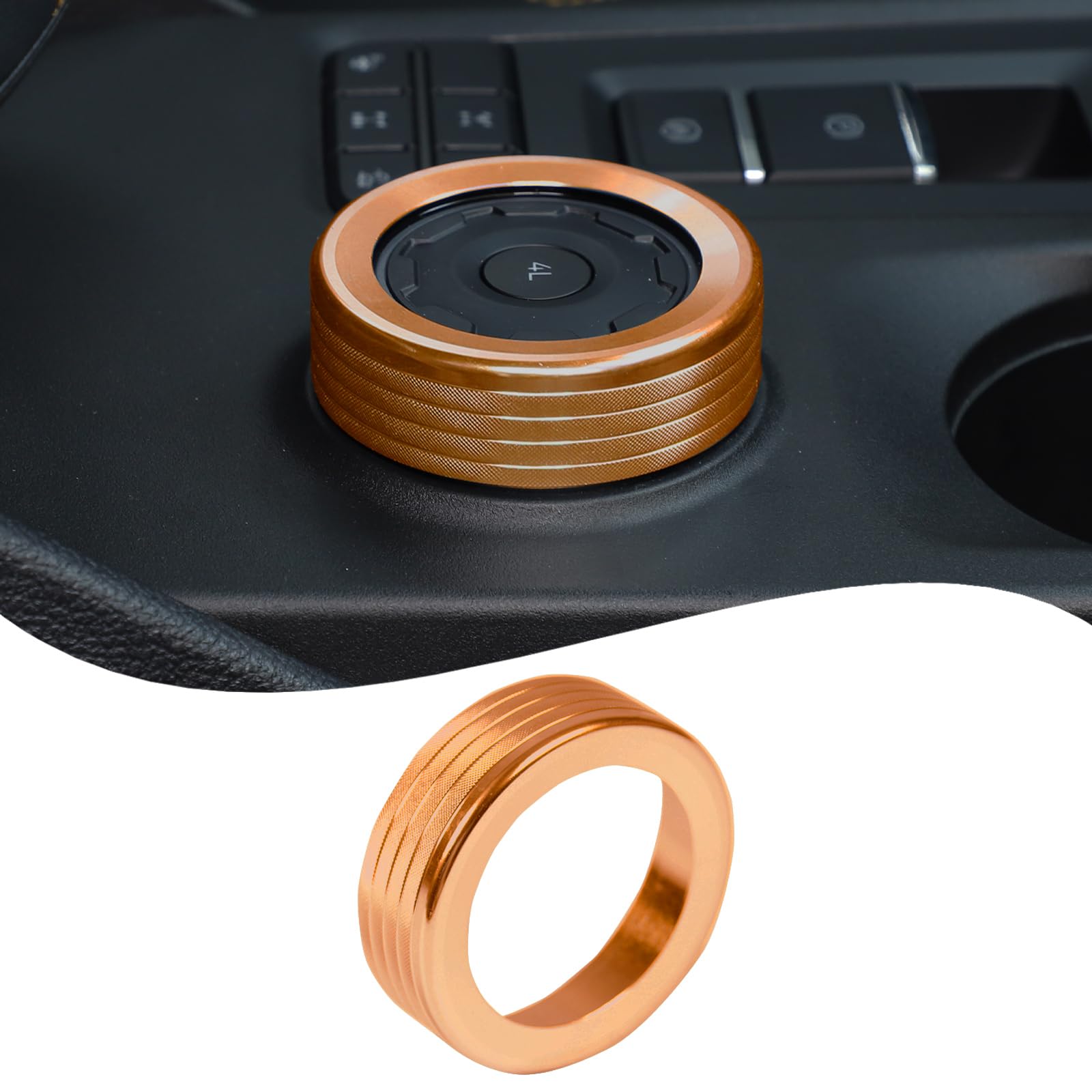 Lcojicep Car Driving Mode Knob Ring Trim Cover Compatible Ford Ranger 2023 2024 Aluminum Gear Panel Driving Mode Select Switch Knob Cover Decorative Accessories (Orange)