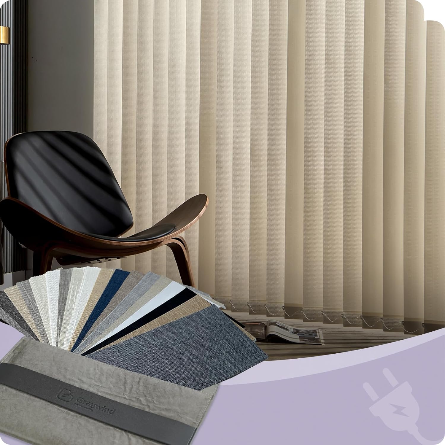 Graywind Vertical Blinds Privacy Reversible Blackout